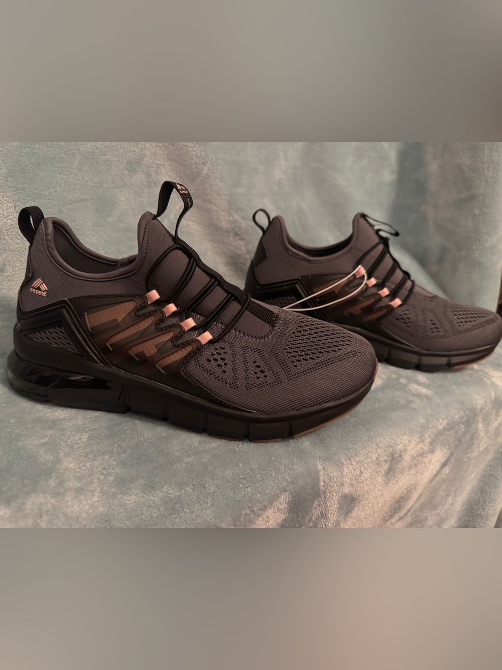 NWT Black Athletic Reeboks with Subtle Rose Accents
